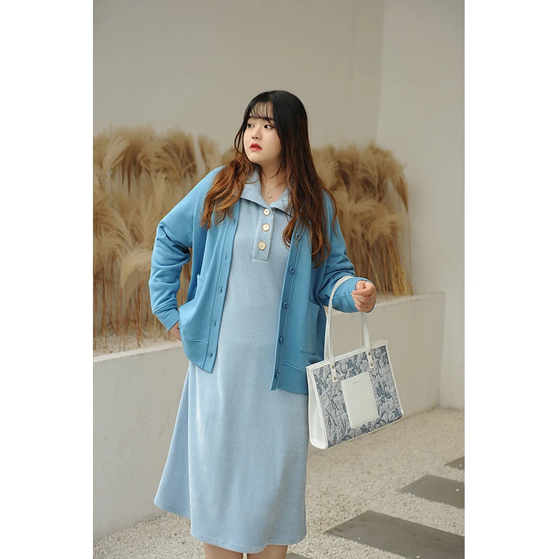 酒窝桃子大码卫衣v领女开衫宽松冬季新款大码女装胖mm显瘦休闲款