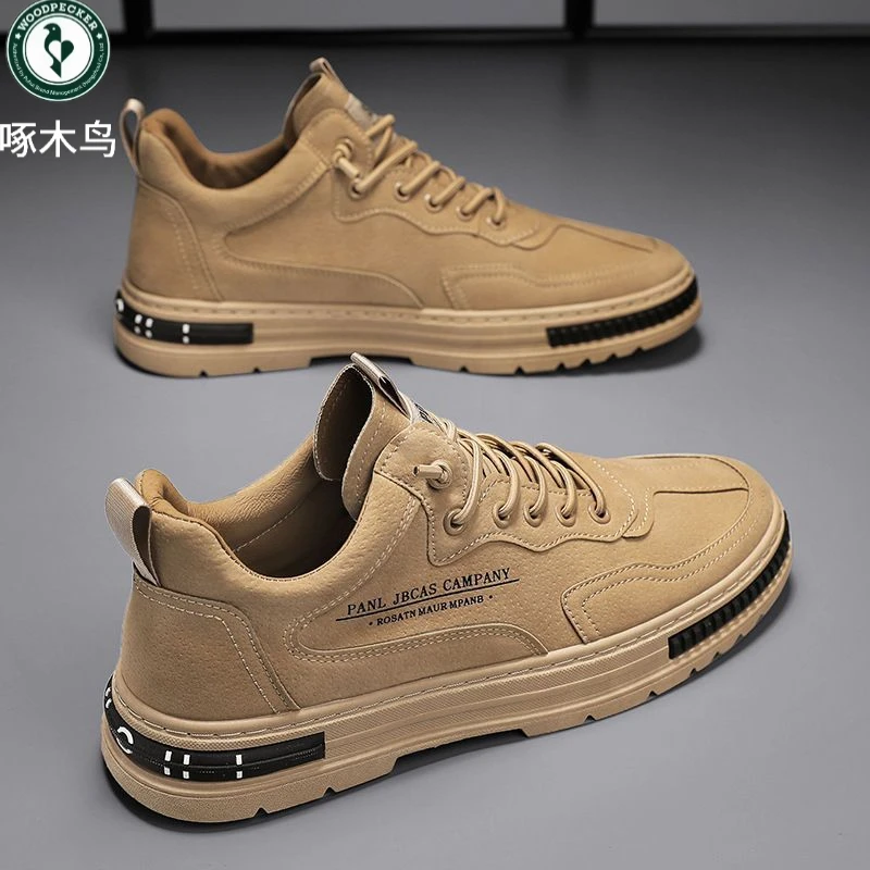啄木鸟男鞋透气工上班防滑防水耐磨劳保潮鞋鞋子男式黑色休闲板鞋