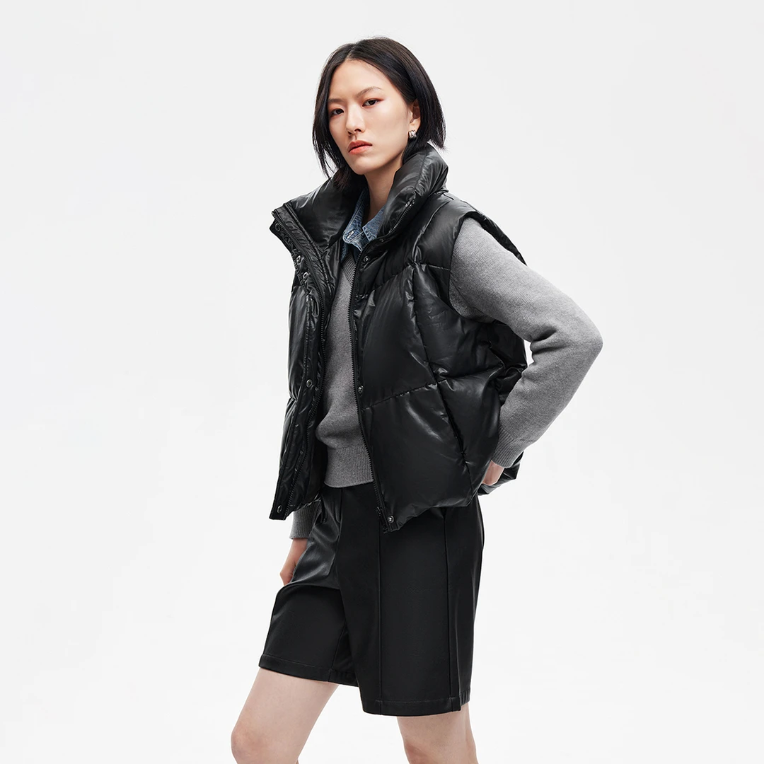 【粉丝专属】Vero Moda羽绒马甲女冬新款PU轻盈90白鸭绒324352001