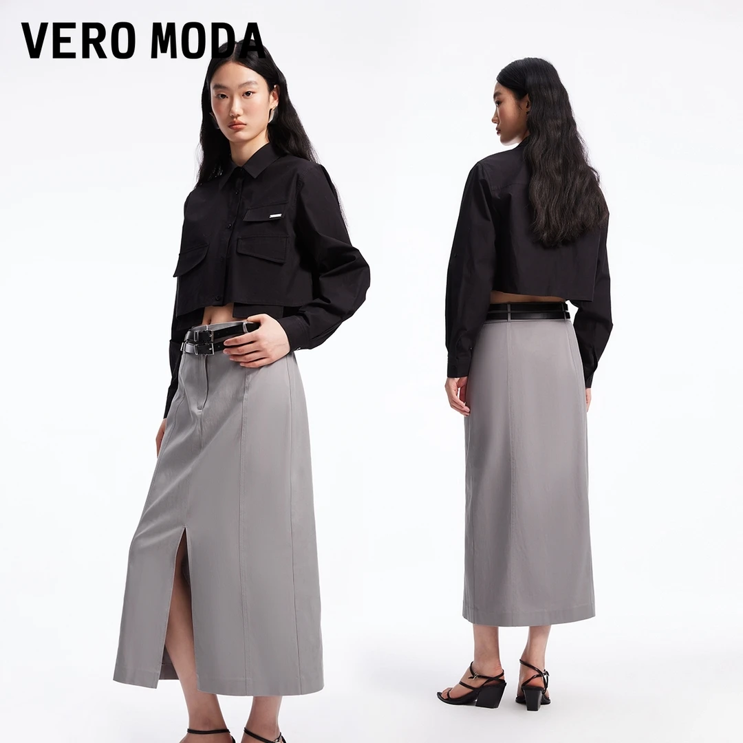 Vero Moda春游出行设计感半身裙女士直筒裙时尚设计感324216027
