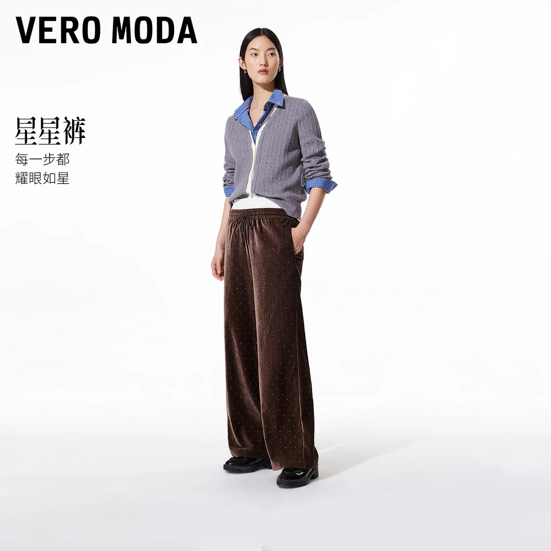 Vero Moda休闲裤女商场同款新品丝绒面料MIU系休闲裤325174002