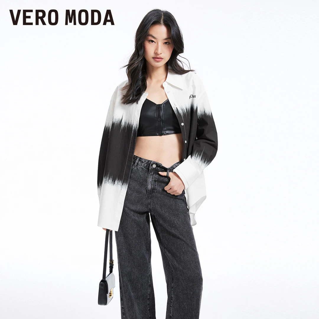 【平子专属】Vero Moda衬衫帅气渐变立体字母上衣外套324105017