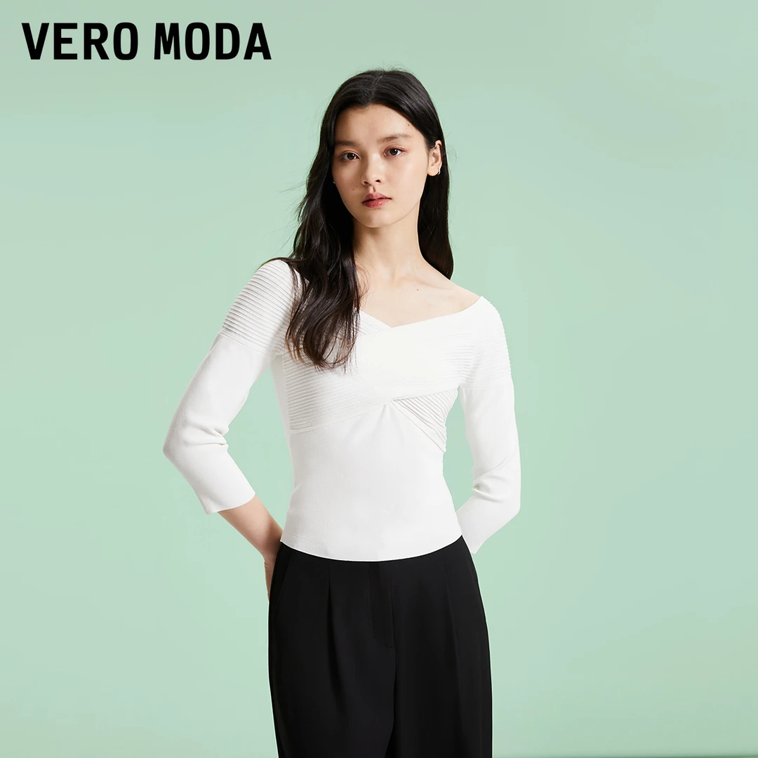【达人专属】Vero Moda针织衫修身显瘦七分袖上衣324124045