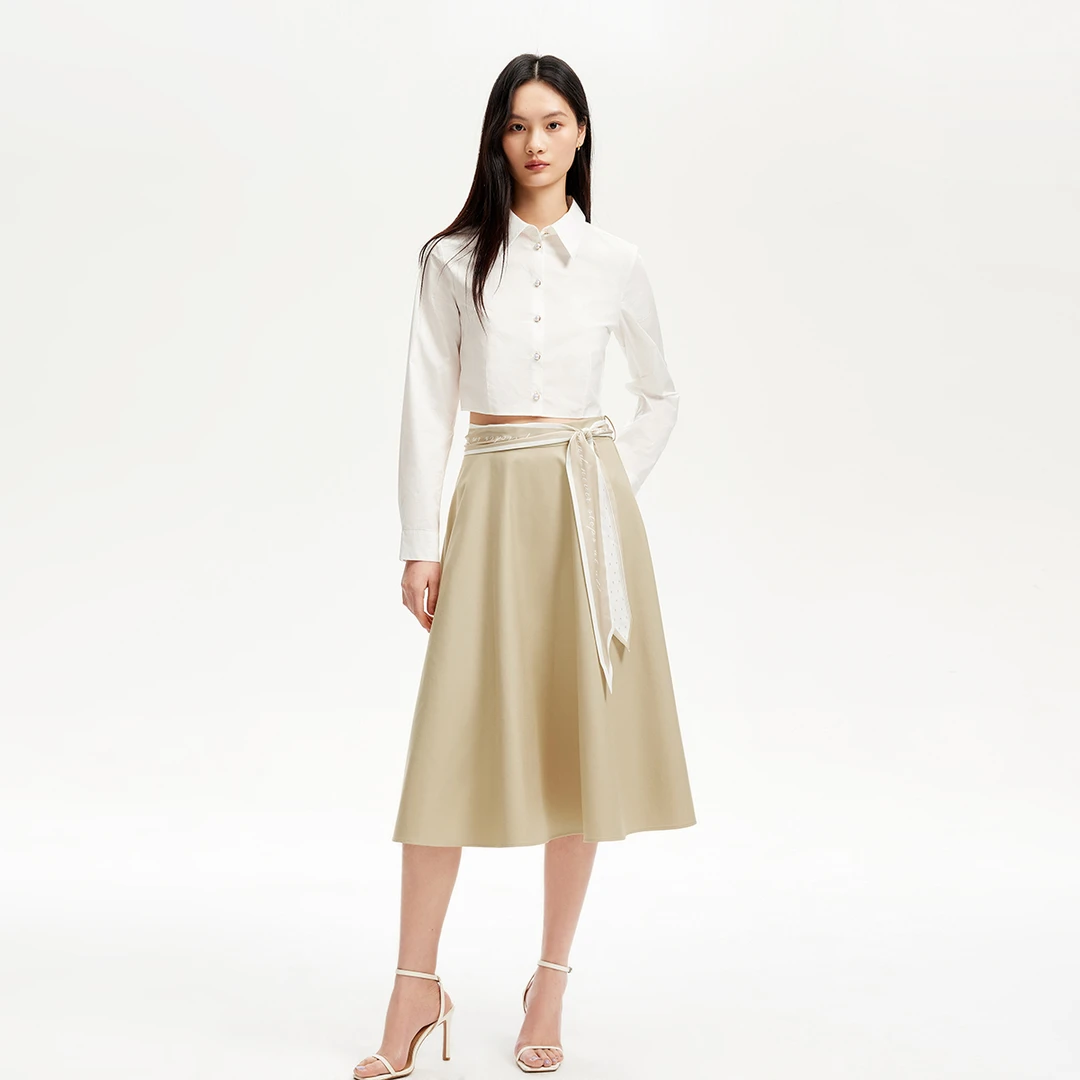 【粉丝专享】Vero Moda半身裙丝巾腰带装饰高腰小众千金325116024