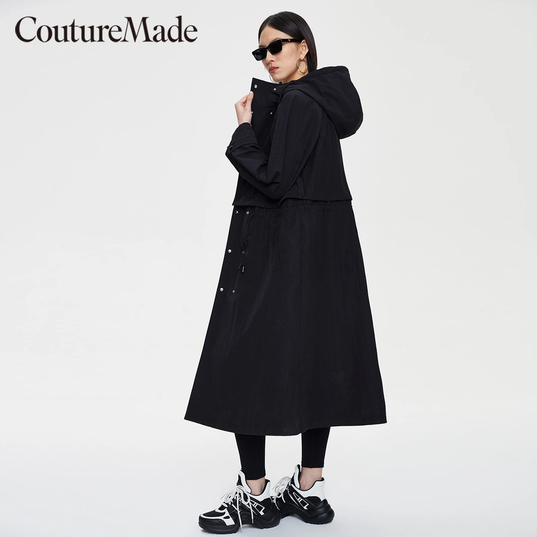 【粉丝专属】Couture Made风衣外套双排扣连帽插肩袖324121011