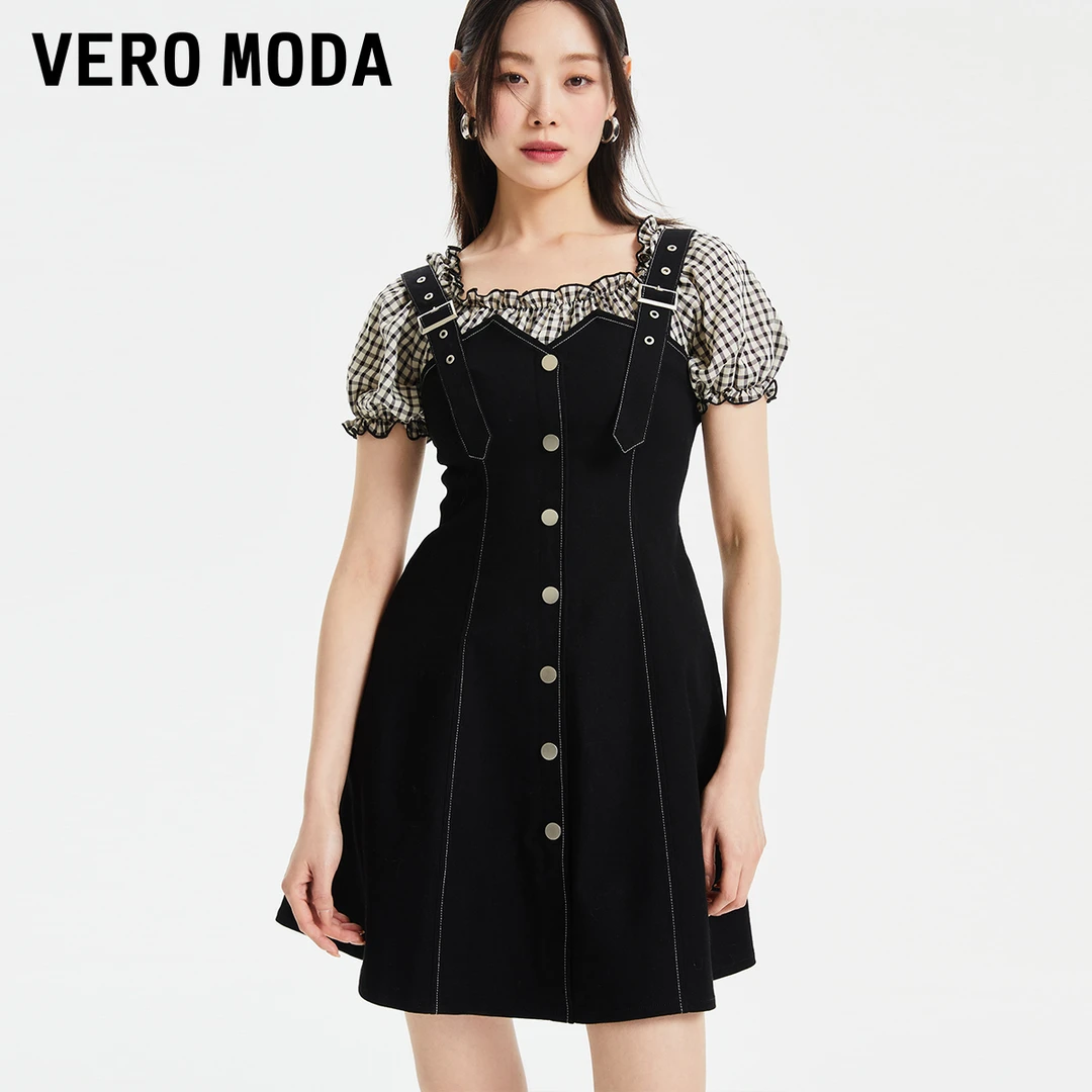 Vero Moda2024新款连衣裙含棉假两件拼接时尚气质百搭323342021