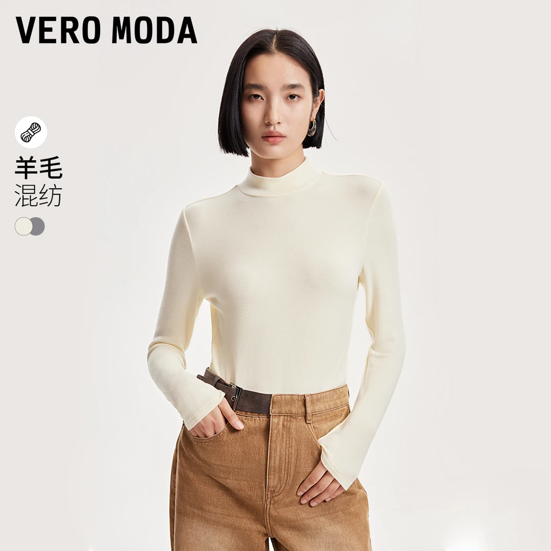 【平子专属】Vero Moda T恤修身半高领打底衫简约324302045