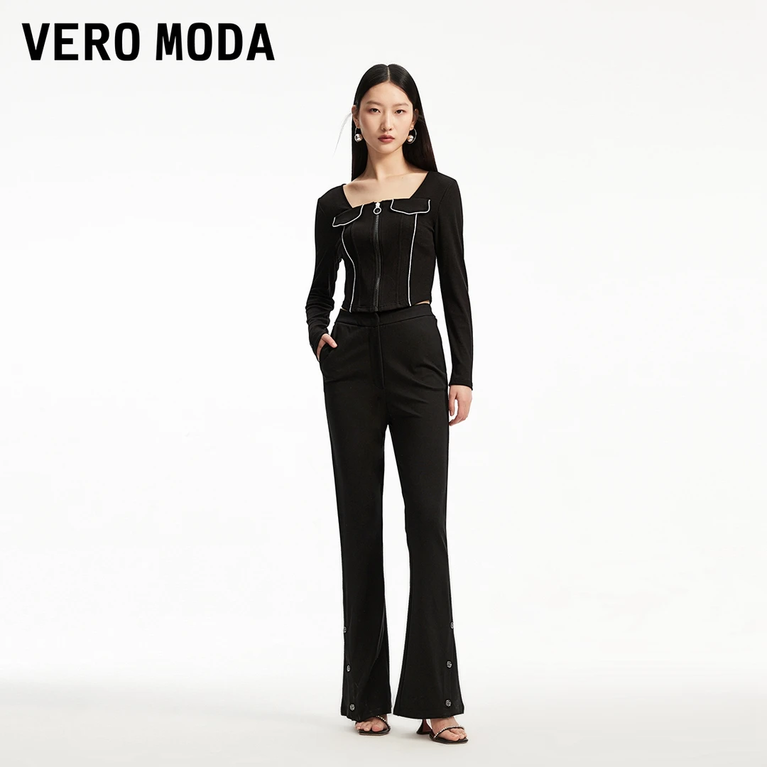 【达人专属】Vero Moda针织上衣明线装饰剪裁324102031
