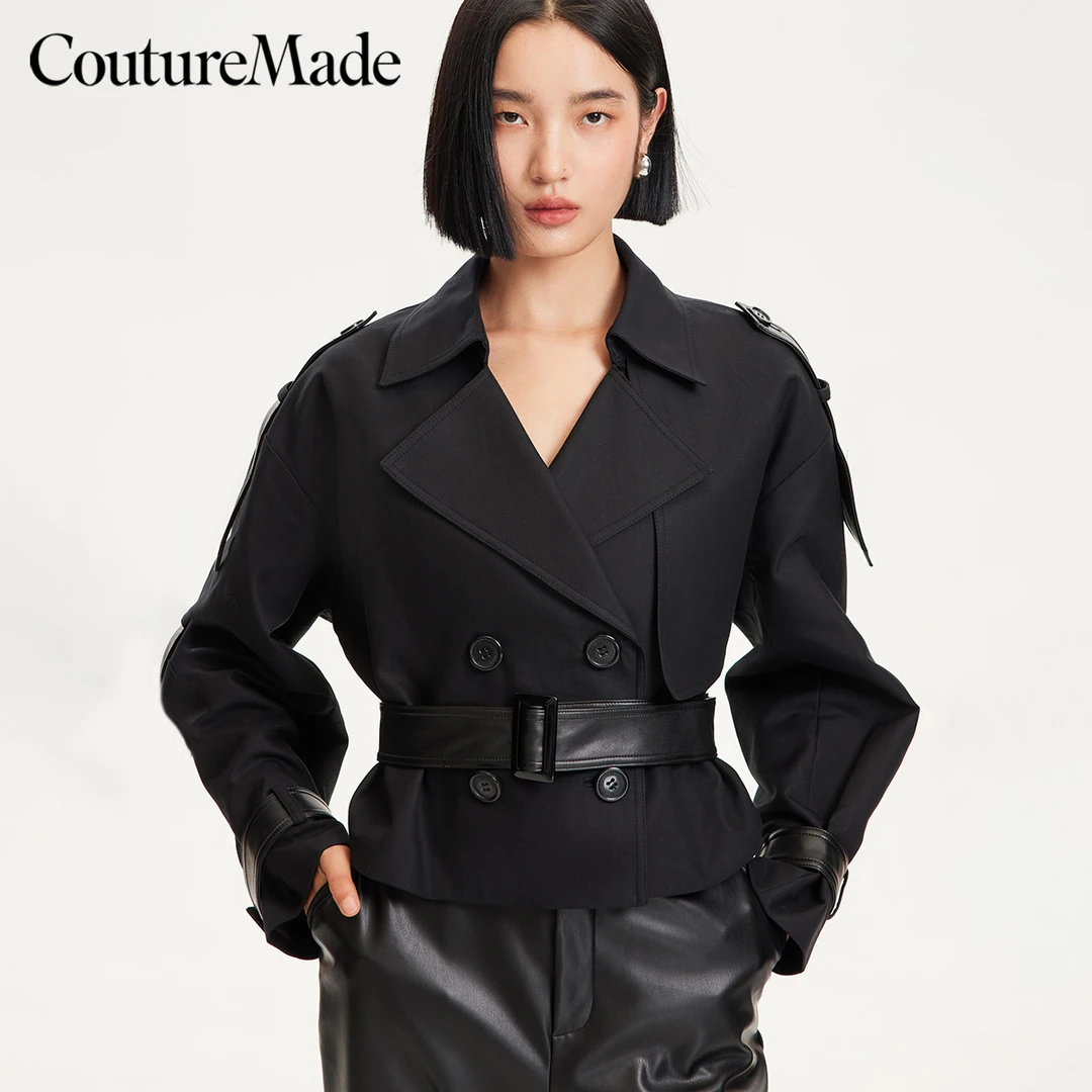 【达人专属】Couture Made夹克翻领腰带短款设计感324317017