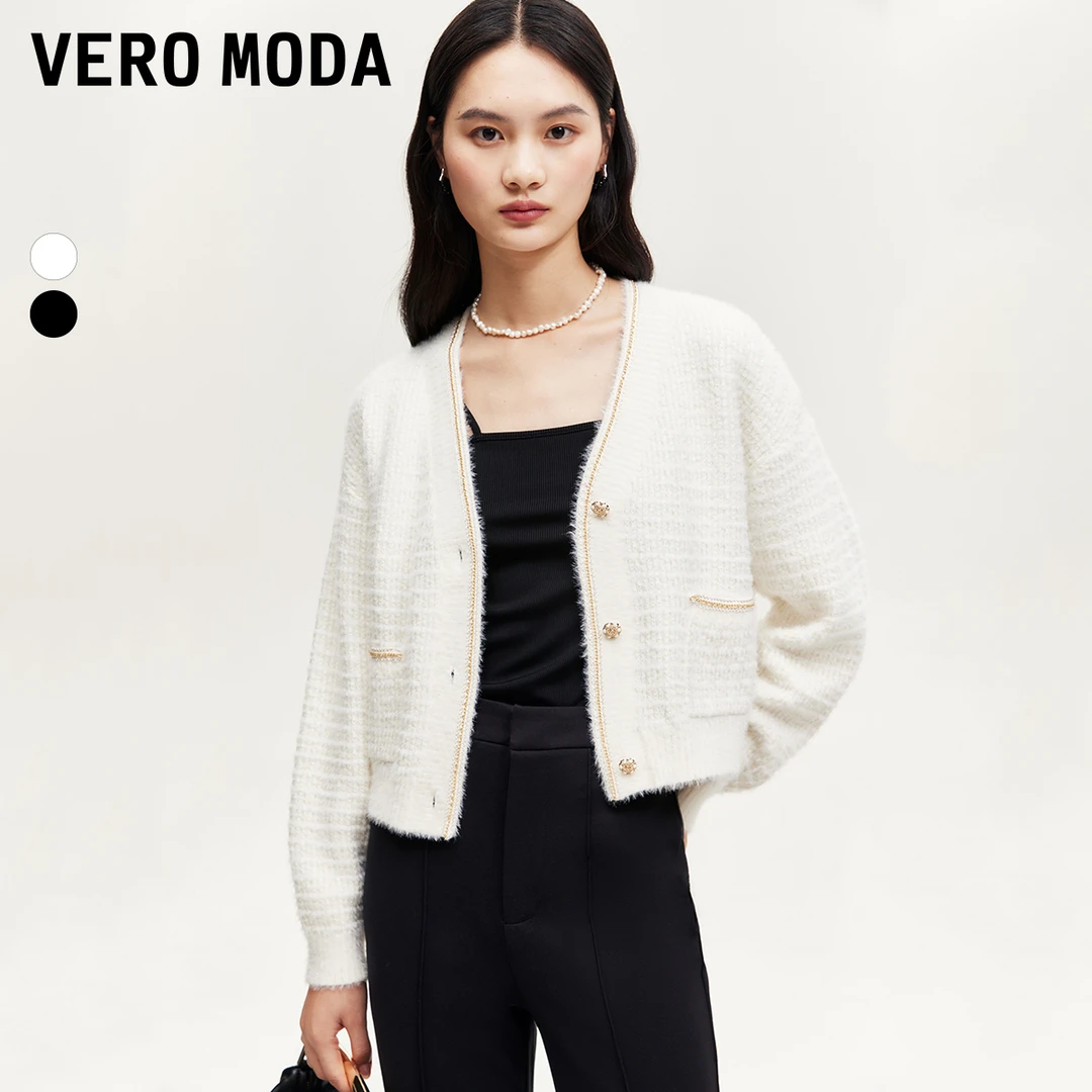 【平子专属】Vero Moda针织衫小香风短款针织开衫经典324313006