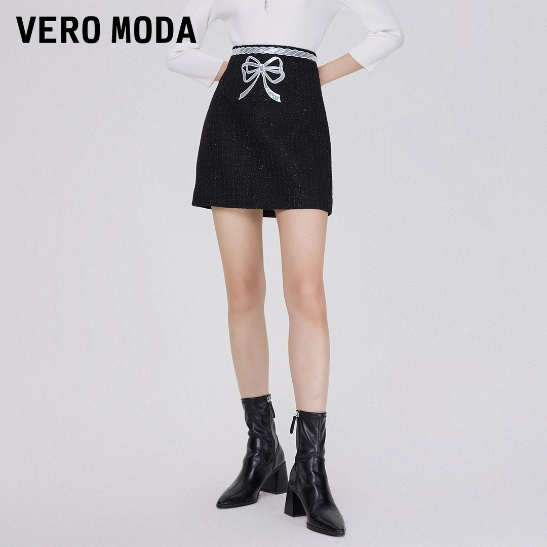 【小店专享】VeroModa半身裙女短裙A字裙千金风气质优雅322316064