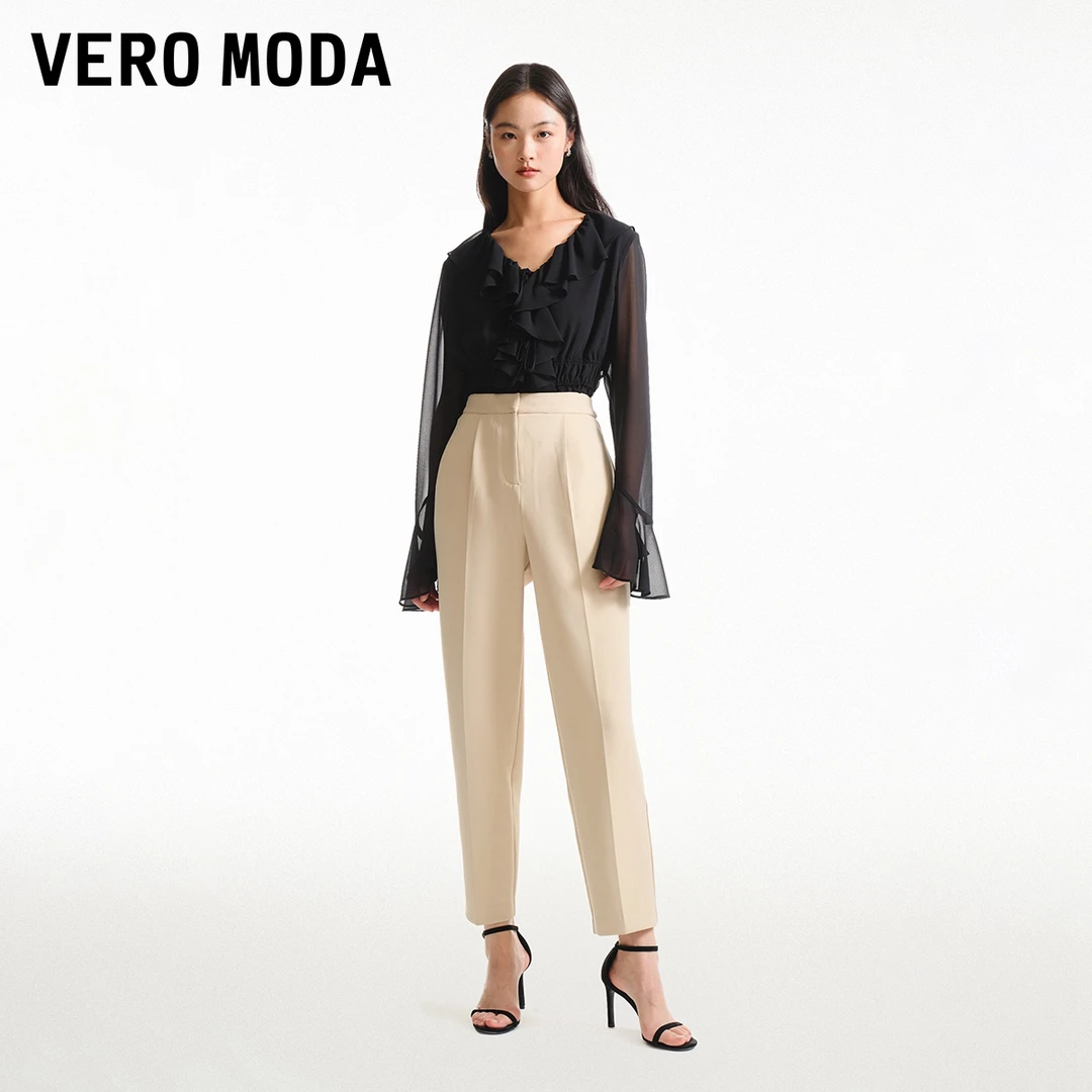 【丽公主专属】Vero Moda裤款九分萝卜中腰舒适直筒324250003