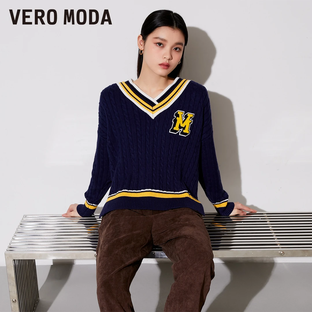 3056【金拐子专属】Vero Moda龙年针织衫翻领毛衣花套头323313056