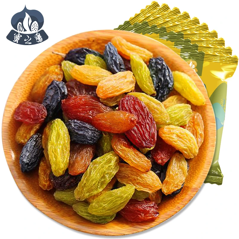 蜜之番吐鲁番新疆混多色什锦葡萄干25g*5袋自然风干B办公休闲零食