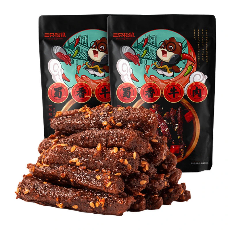 三只松鼠蜀香牛肉营养下单随机品牌J四川牛肉干麻辣味60g*1袋方便