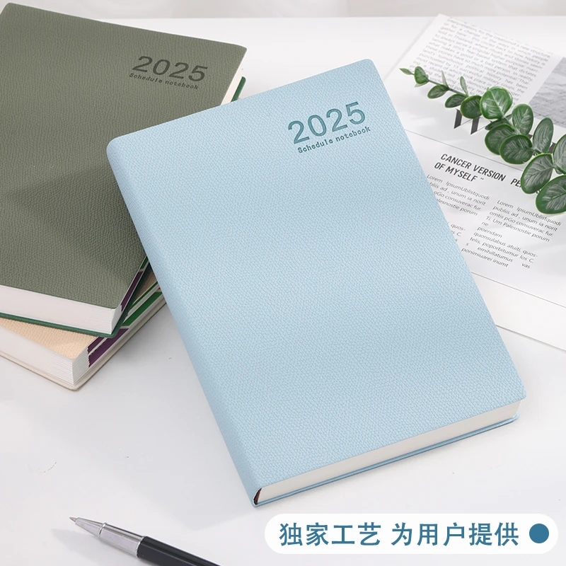 2025年日程计划本自律打卡时间规划记事本日历简约软皮日记本
