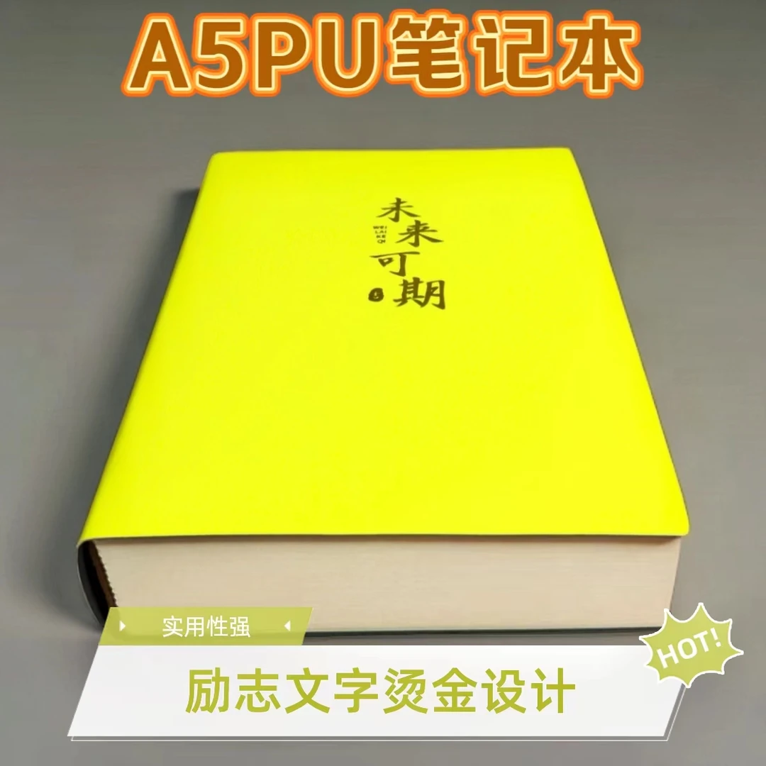 A5励志文字烫金笔记本办公学习日记本会议记录本厚实产品色彩