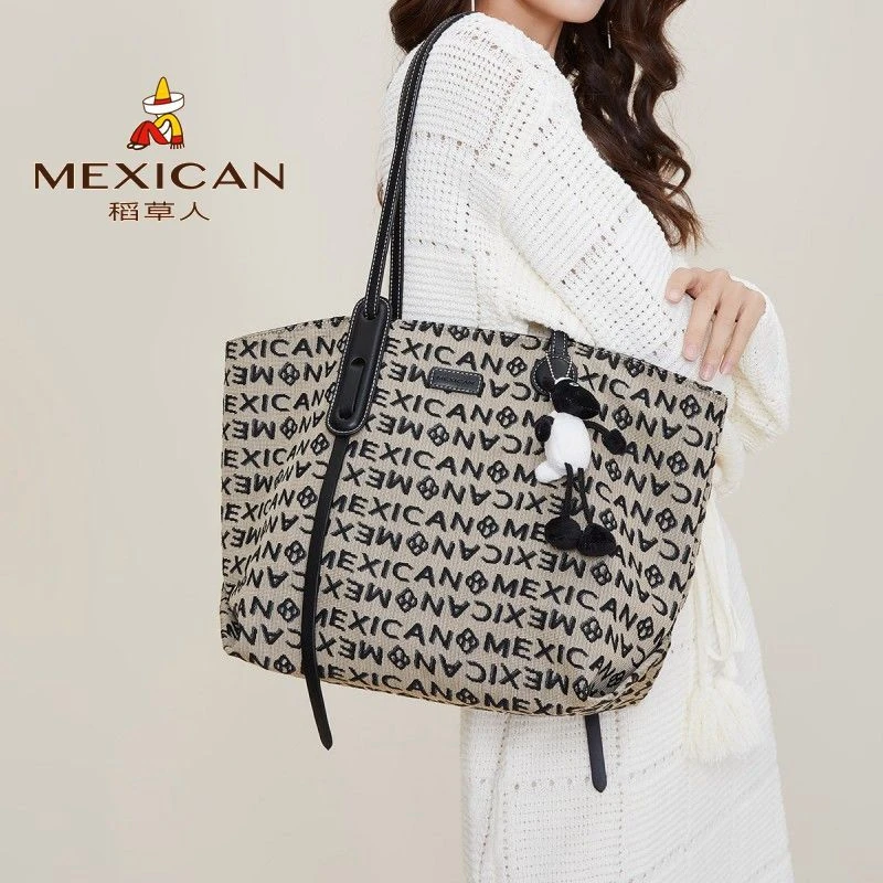 Mexican/稻草人女士大包包休闲夏季单肩韩版大容量托特包2025新款
