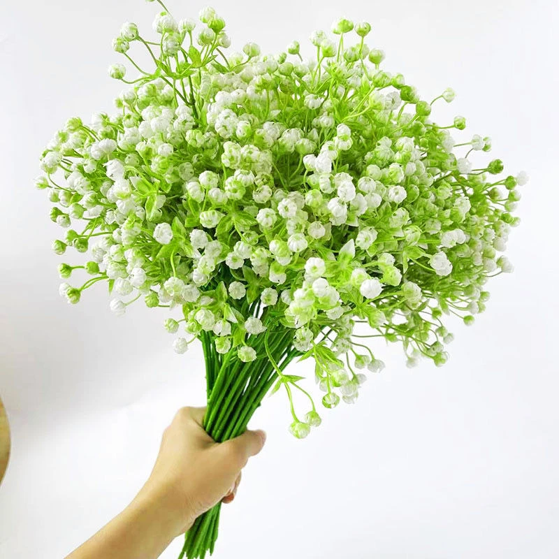 新款满天星假花仿真花装饰花束客厅摆件手捧花塑料花卉拍照道具