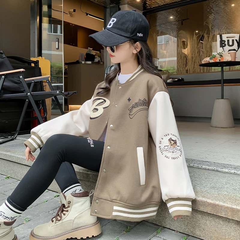 女童外套春秋款2025新款童装韩版女大童秋装衣服童棒球服WT60195