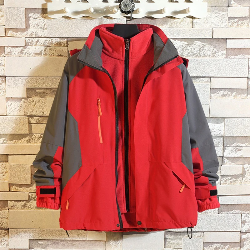 潮流边塞北面冬季冲锋衣男三合一可拆卸防风休闲户外潮流防水加厚