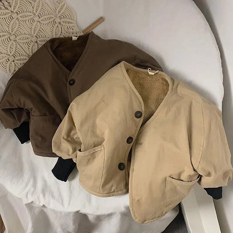 冬款宝宝冬季衣服加厚分体套装两件套加绒外套秋冬儿童秋季男童