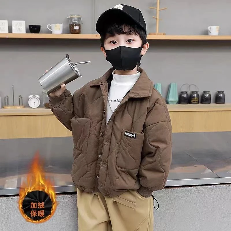男童轻薄棉衣秋冬款2到9岁小男孩二棉外套男宝冬季新款儿童薄棉服