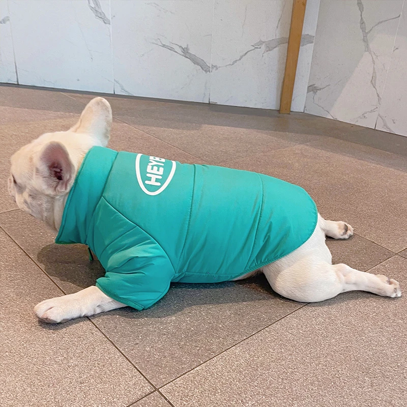 冬款法斗巴哥斗牛犬比熊衣服宠物狗狗加绒加厚外套防寒保暖棉服潮