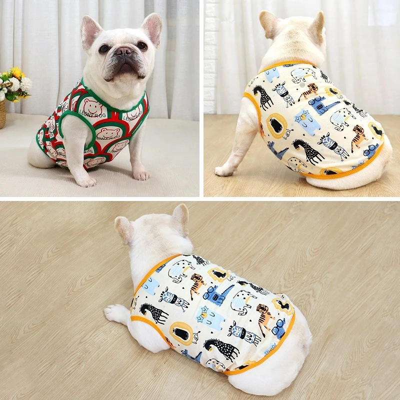 夏季薄款法斗巴哥斗牛犬背心舒适弹力胖狗短体衣服防掉毛空调衣潮