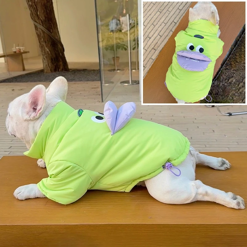 法斗巴哥斗牛犬衣服秋冬加厚保暖可爱搞笑外套雪纳瑞棉服棉袄新款