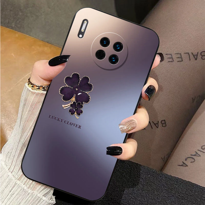 适用于华为Mate30 Mate30Pro手机壳高颜值四叶草全包边防摔超薄套