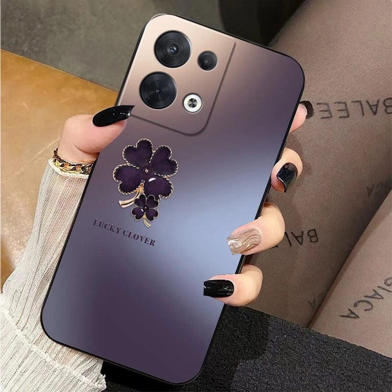 适用于OPPOReno8 Reno8Pro手机壳四叶草+全包防摔硅胶软壳超薄套T