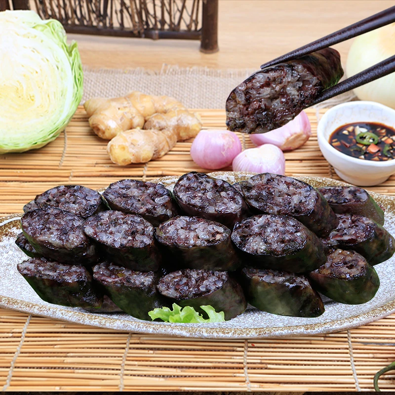 三口一品韩国朝鲜延边蔬菜米血肠糯米肠500g袋装(张)