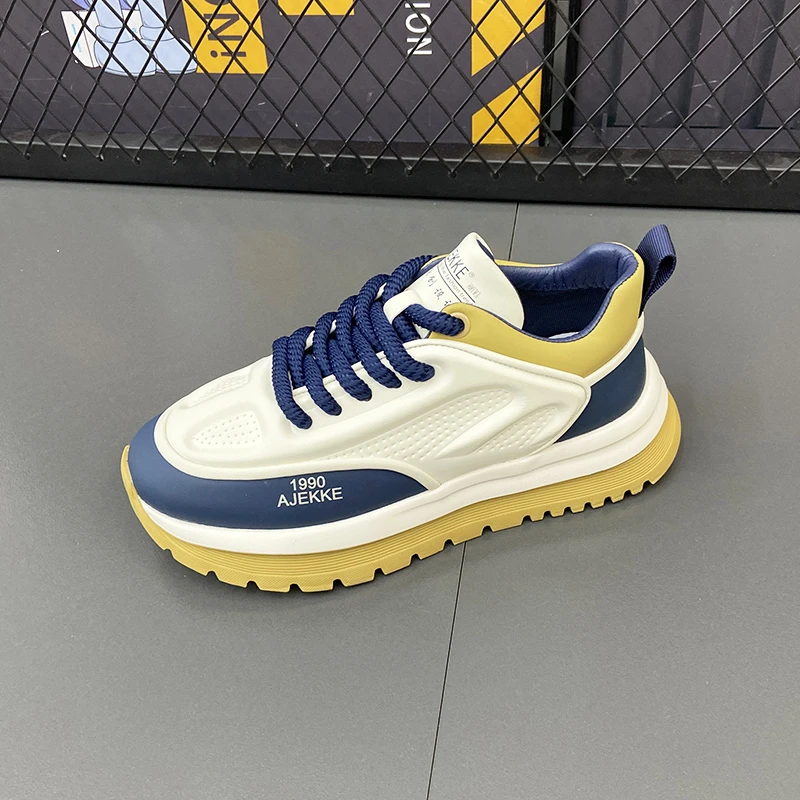 2024秋季皮面轻质软底轻奢精神小伙小白鞋男鞋小白鞋休闲鞋运动鞋