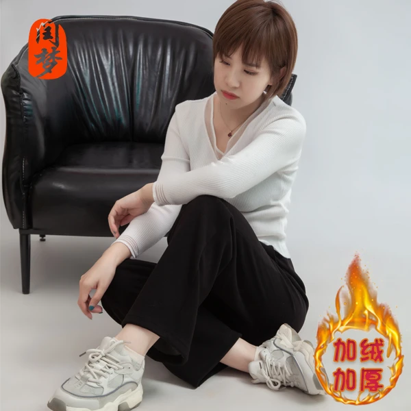 闰梦买一赠一窄版直筒裤【加薄绒】直筒裤秋冬高腰垂感休闲百搭显瘦