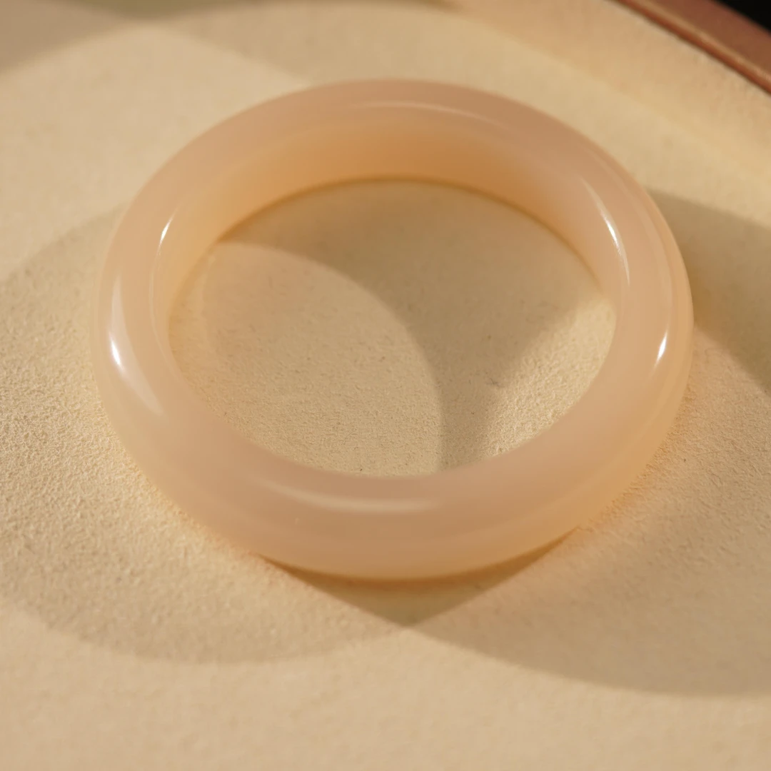 【之七】和田玉藕粉浓粉手镯宽卡13.8厚卡9.6mm上等和田玉吊坠