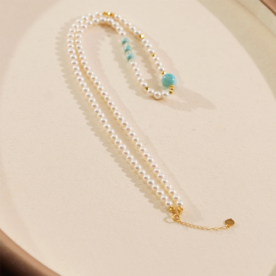 【之七珠宝】淡水珍珠18k金百搭项链