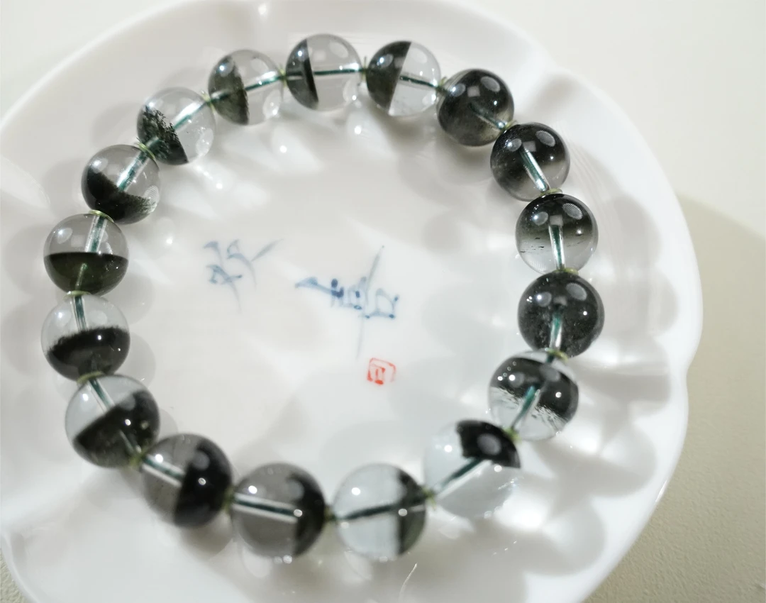 【之七珠宝】聚宝盆绿幽灵手串