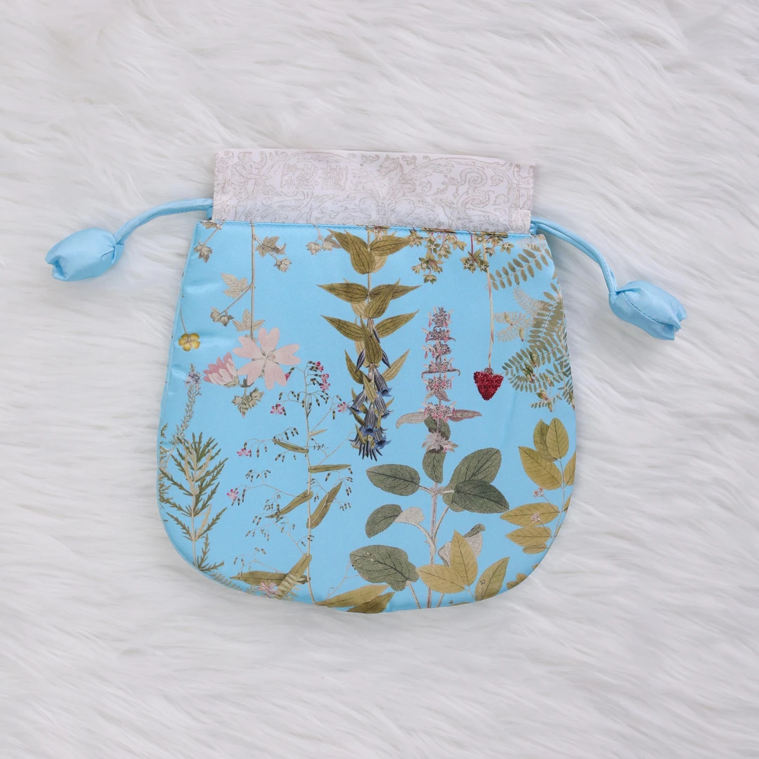 首饰袋 真丝首饰袋收纳袋国风眼睛袋纳福袋古风中式抽绳手工