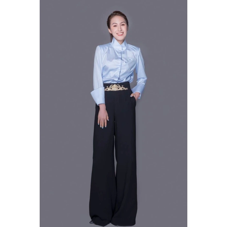 【鎏金岁月】现货四代高腰裤显高显瘦直筒裤刺绣优雅 AE31KZ021