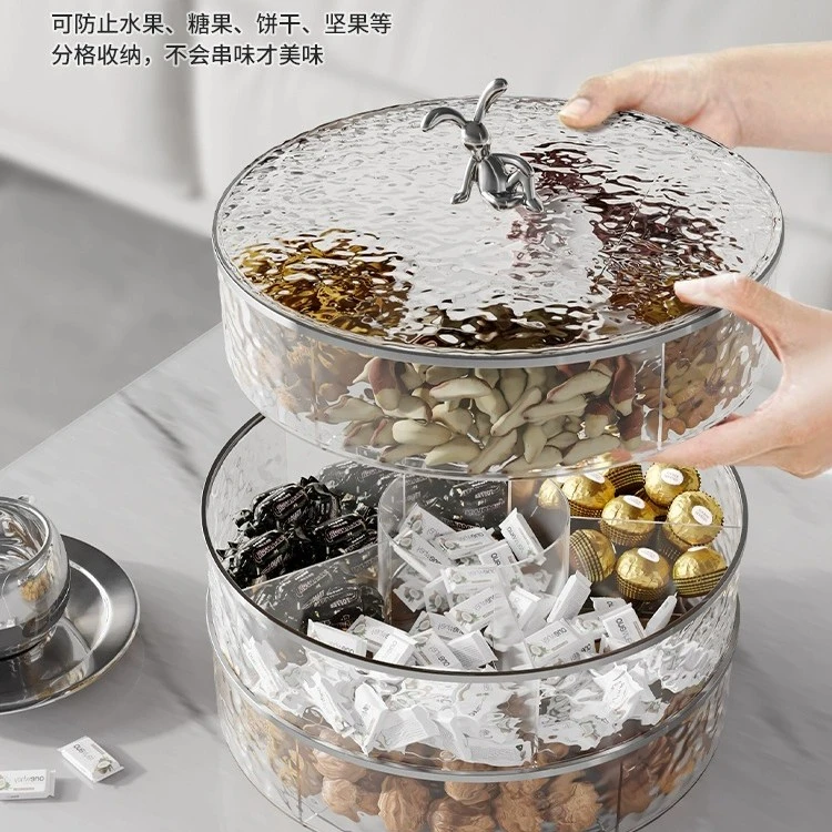 客厅干果盒储物盒多层收纳盒糖果零食招待客人家用瓜子花生分格