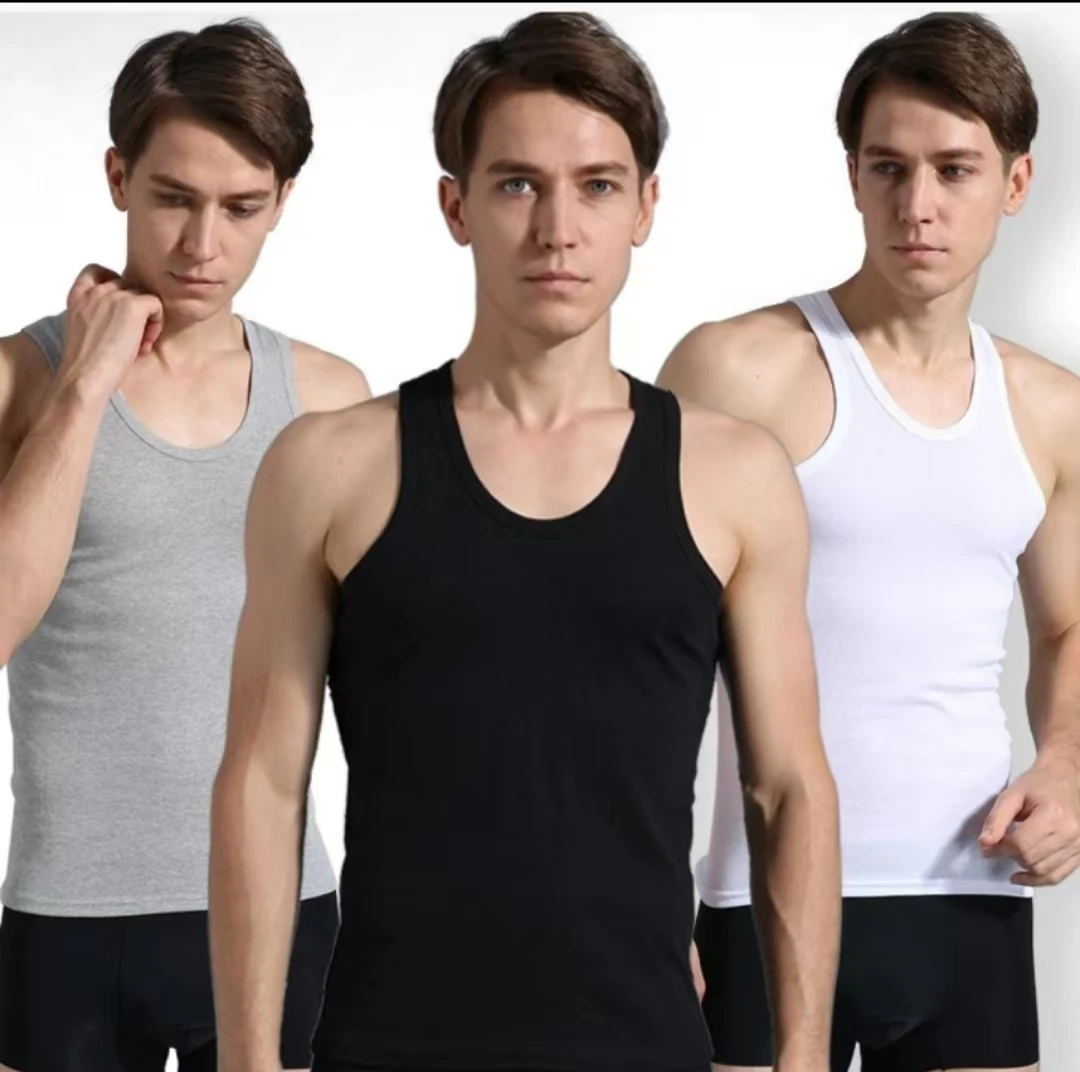 纯棉背心爸爸装运动男士户外夏季透气健身装跑步休闲睡觉