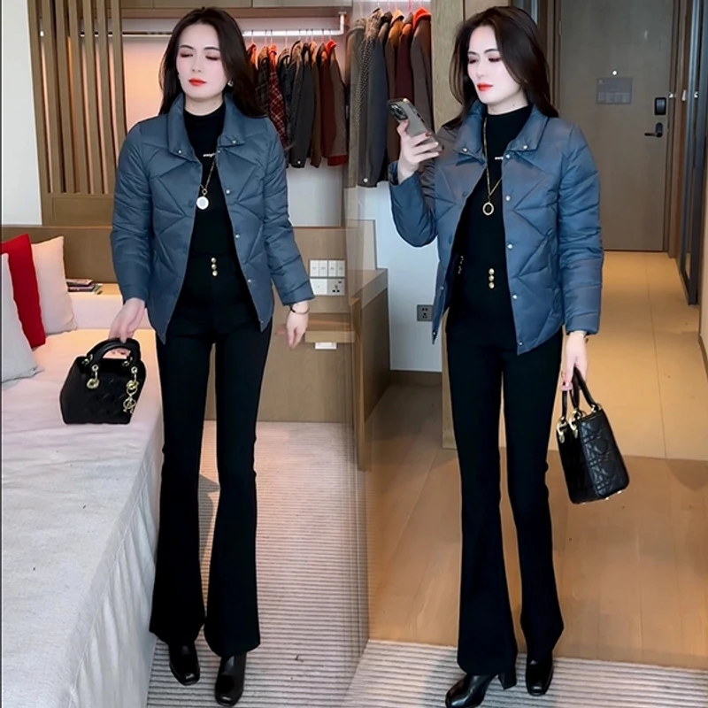 棉衣棉服外套女秋冬洋气小个子时尚百搭时尚加厚棉袄高端短款显瘦