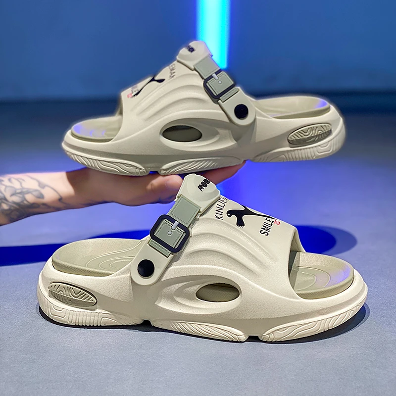 凉鞋男夏季外穿防滑防臭软底踩屎感两用拖鞋男士开车海边沙滩拖鞋