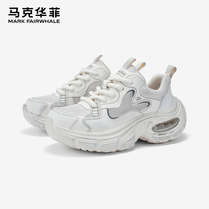 马克华菲老爹鞋男鞋潮流轮胎鞋2025春季新款厚底网面鞋透气运动鞋