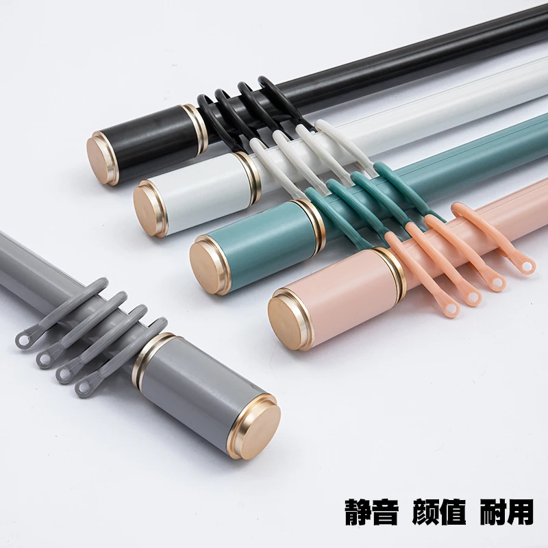 罗马杆窗帘杆一整套全套单杆双杆铝合金杆子支架顶装侧装加厚配件