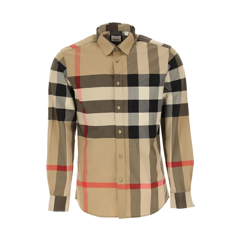 BURBERRY博柏利 男女同款经典格子衬衫棉质商务百搭长袖上衣衬衣