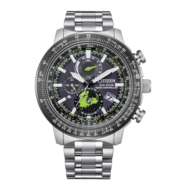 Citizen/西铁城BY3006-53E光动能电波腕表蓝宝石玻璃运动腕表潮流