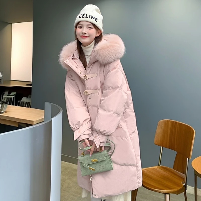 DEJIBVU/大季新款DJ-6613胖mm加肥加大码羽绒服女H版型显瘦冬长款