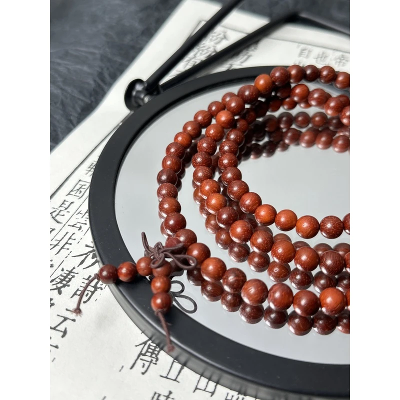 非金属木质手链 红檀木手串男款女款新中式小众古风木质佛珠国